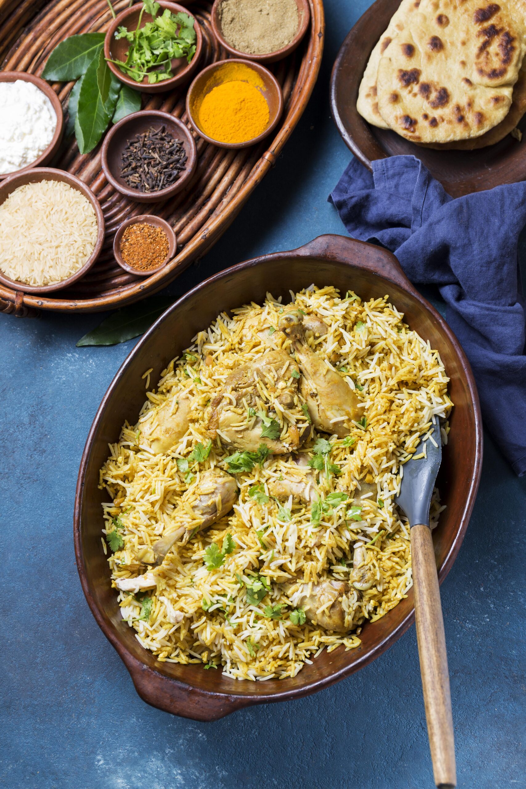 top view pakistan meal composition